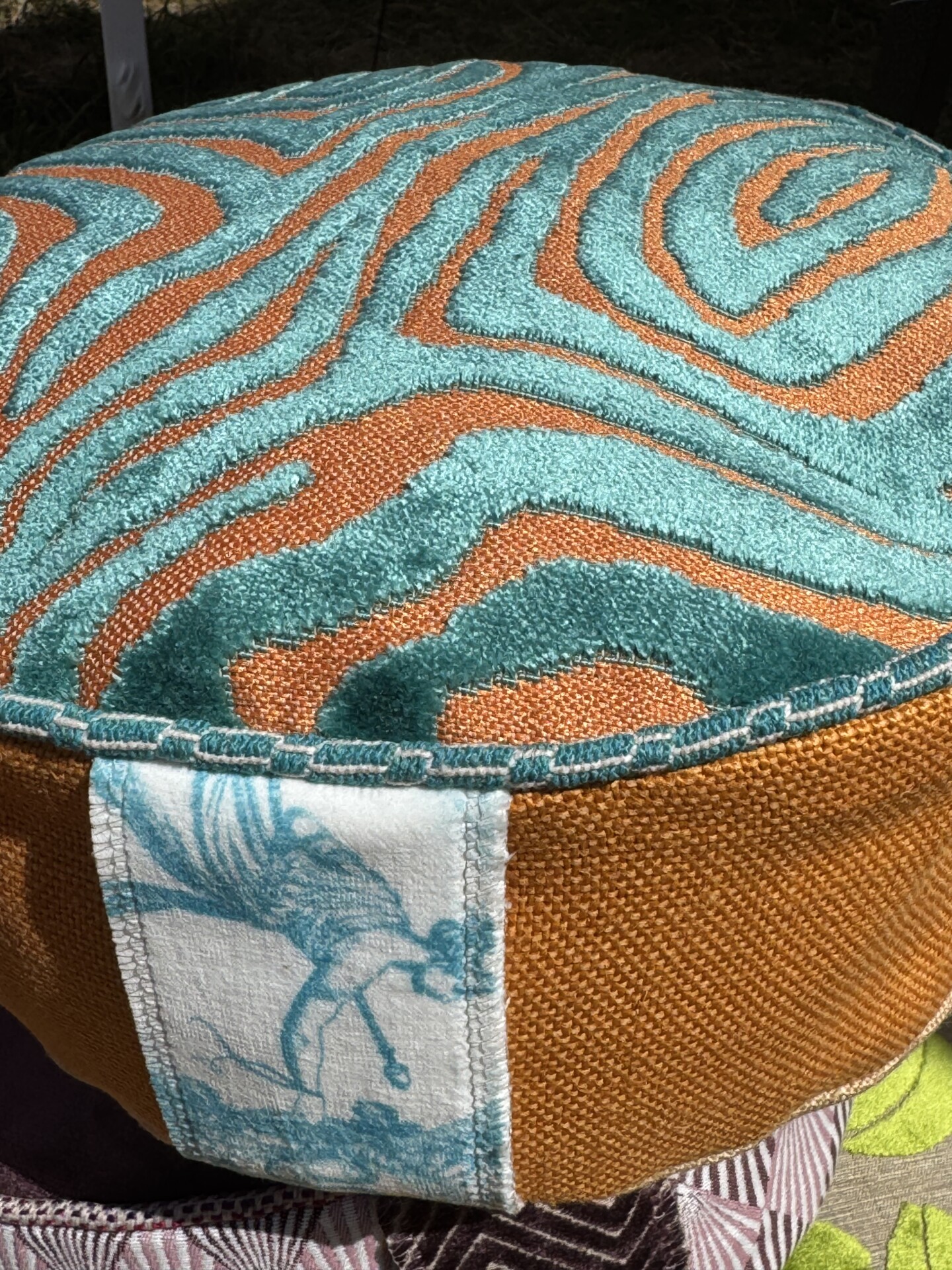 Meditatiekussen uniek design 2 meditatiekussen turquoise oranje